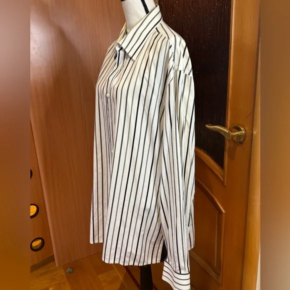 Cortigiani Italy Men's cotton button down striped shirt Sz 60 USA
